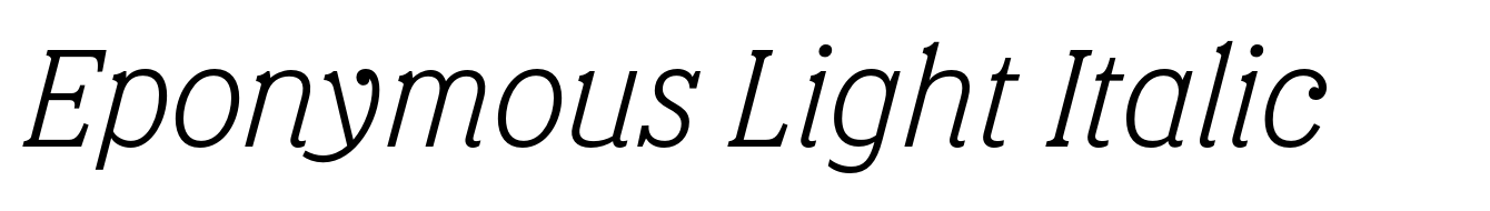 Eponymous Light Italic